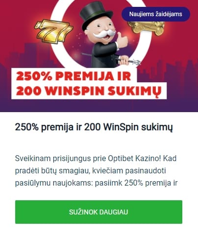 Optibet bonusai