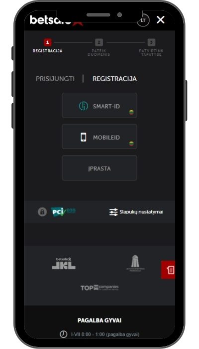 Betsafe Registracija