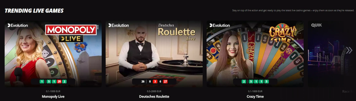 Live casino LVBET