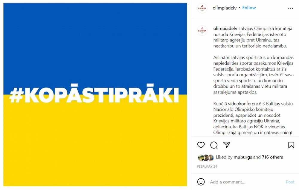 Olimpiade LV Instagram Post