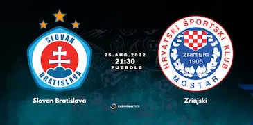 Bratislavas „Slovan” - Zrinjski futbola spēles prognoze 25. augustā