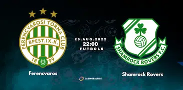 Shamrock Rovers — Ferencvaros futbola spēles prognoze 25. augustā