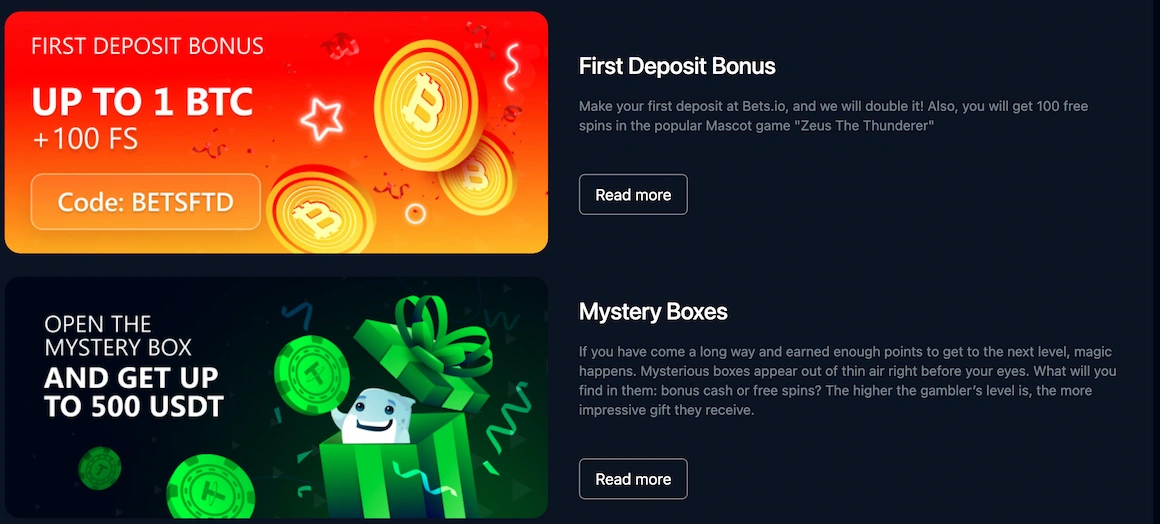 Bets.io bonuses