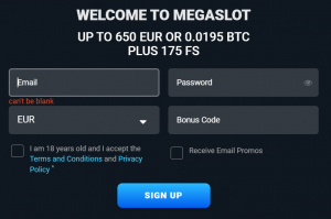 megaslot registration