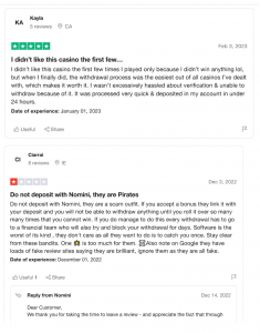 nomini feedback