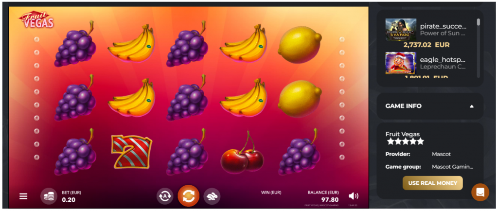 Fruit Vegas visual Sloterra